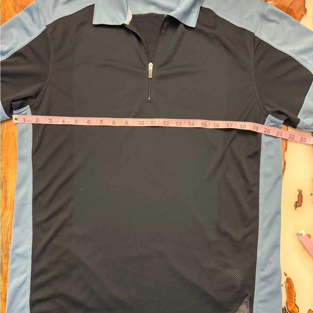 Nike Golf Dri-Fit 1/4 Zip Polo Black Blue Men’s Medium Performance - Picture 2 of 7